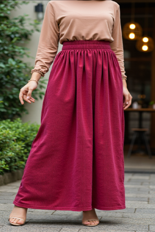 Winter Rib Velvet Skirt(4 colors)