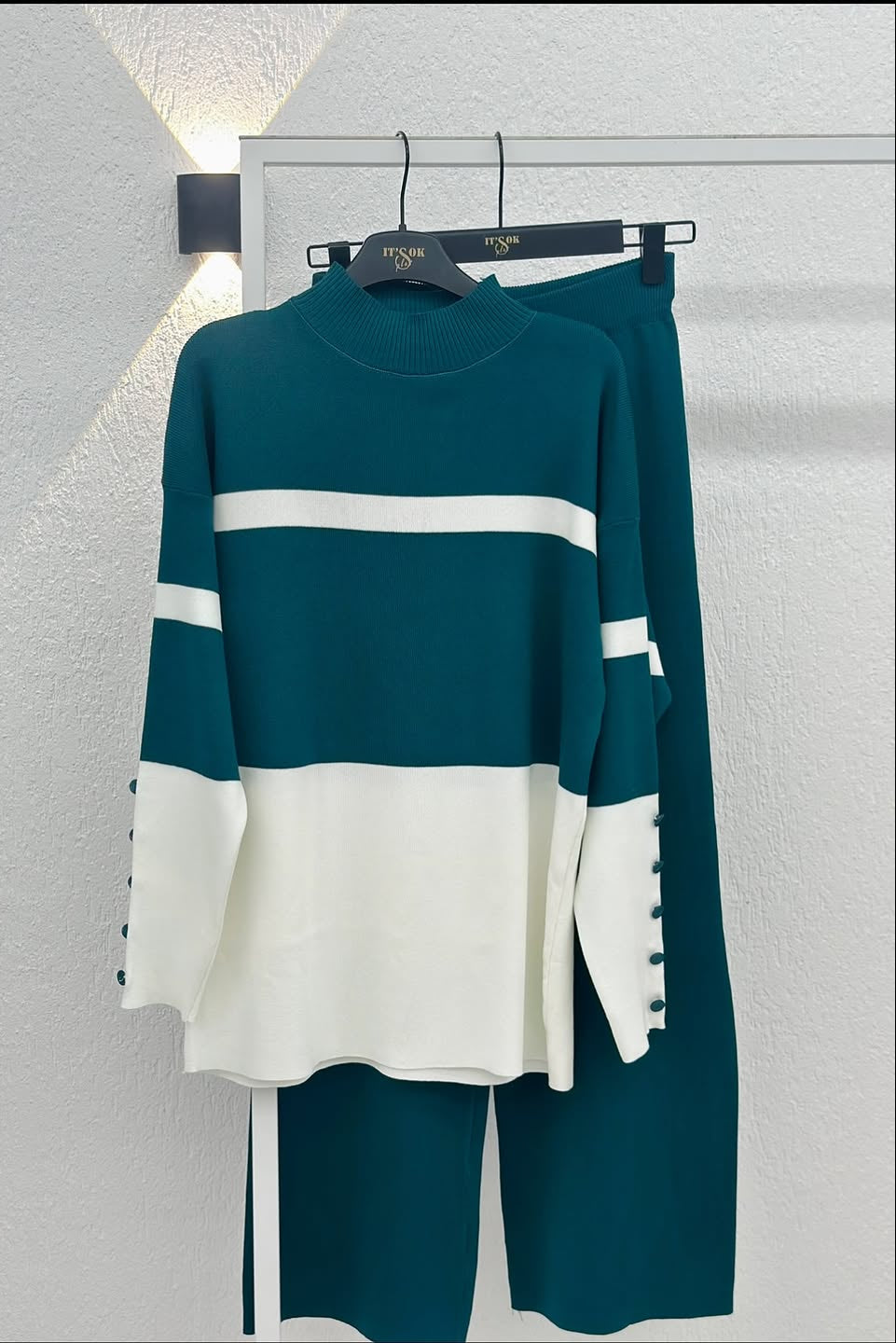 2 Pieces Green Casual Set