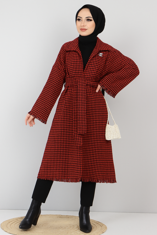 Plus Size Plaid Cardigan