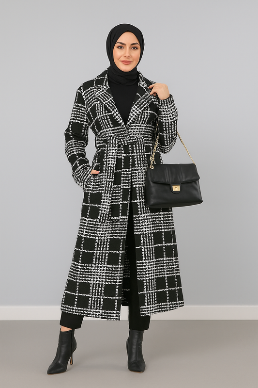 Tweed Checkered Coat