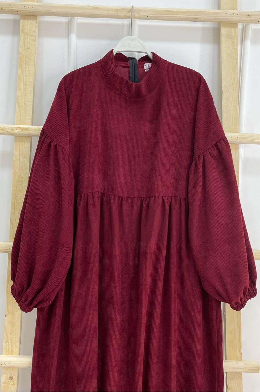 Puffed Sleeves Winter Dress