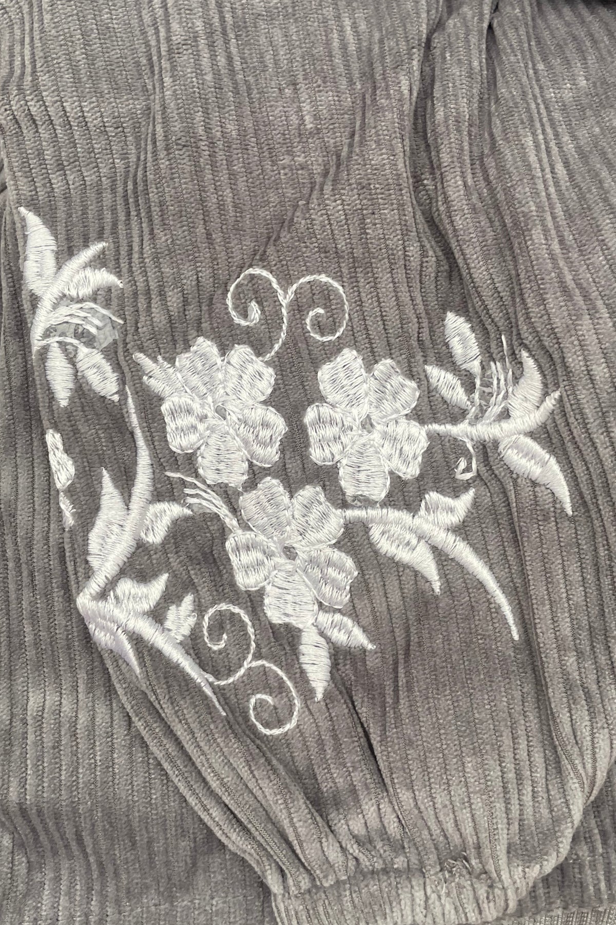 Embroided Layered Dress - Gray