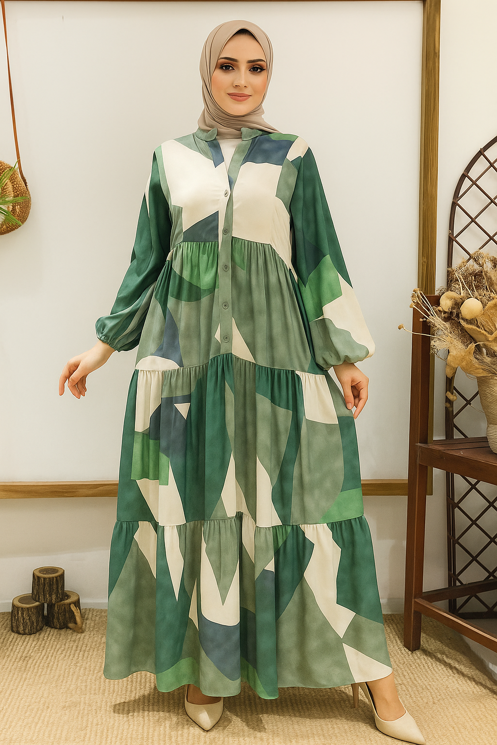 Printed Layered Dress