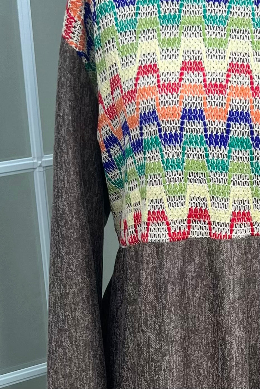 Embroidered Layered Winter Dress