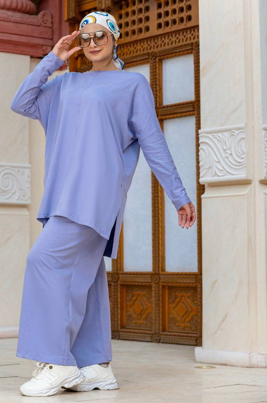 Sportive Cotton Suit-SKY BLUE