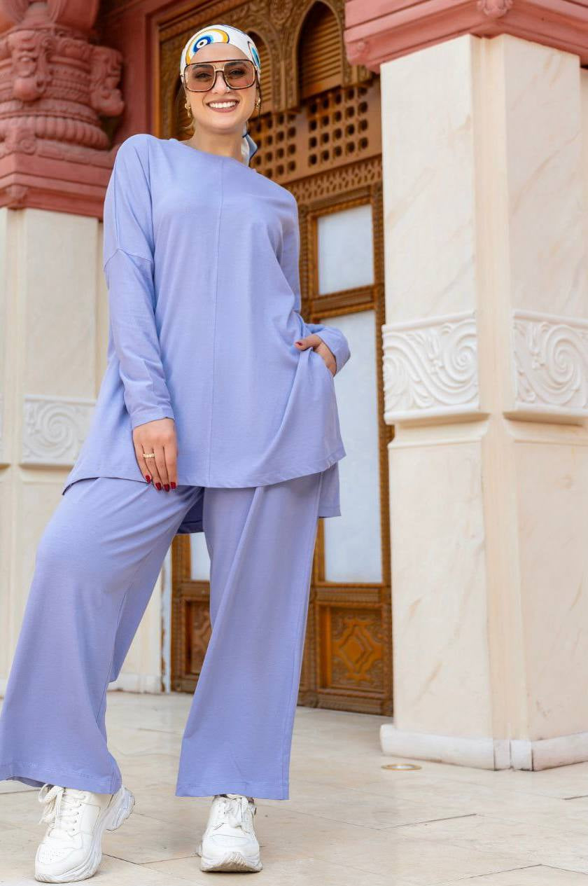 Sportive Cotton Suit-SKY BLUE