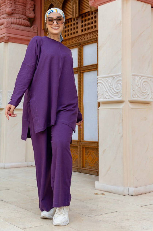 PURPLE Sportive Cotton Suit