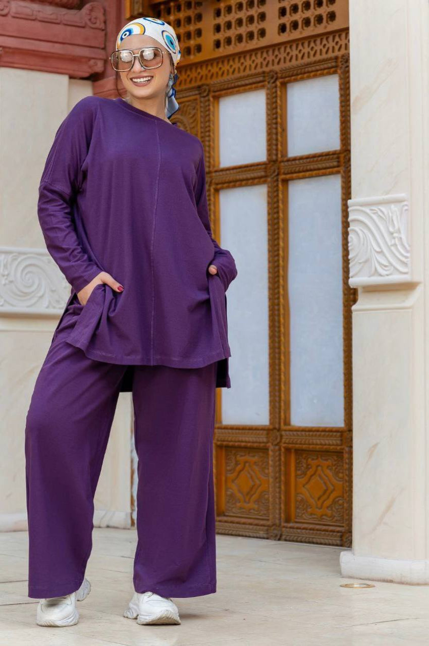 PURPLE Sportive Cotton Suit