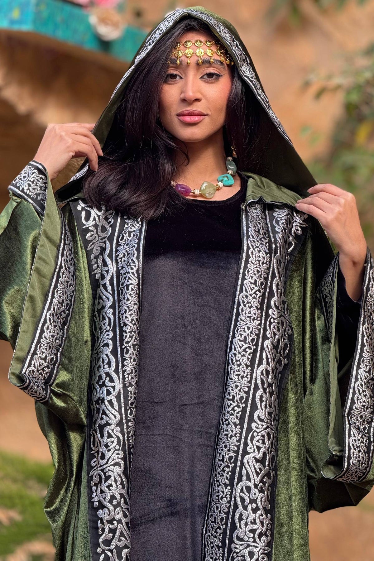 Green Hoodie Kaftan