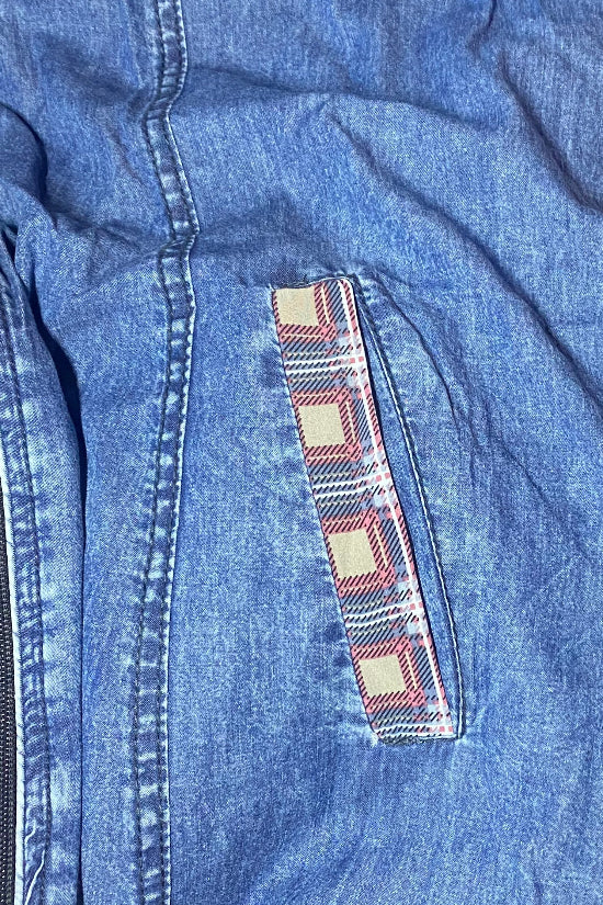 Printed Summer Jeans Dress with Zip