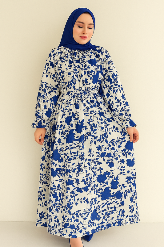 Blue Printed Dress