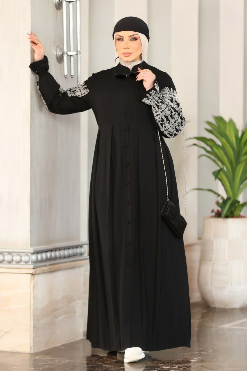 Fine Embroidered Sleeves Abaya (4 colors)