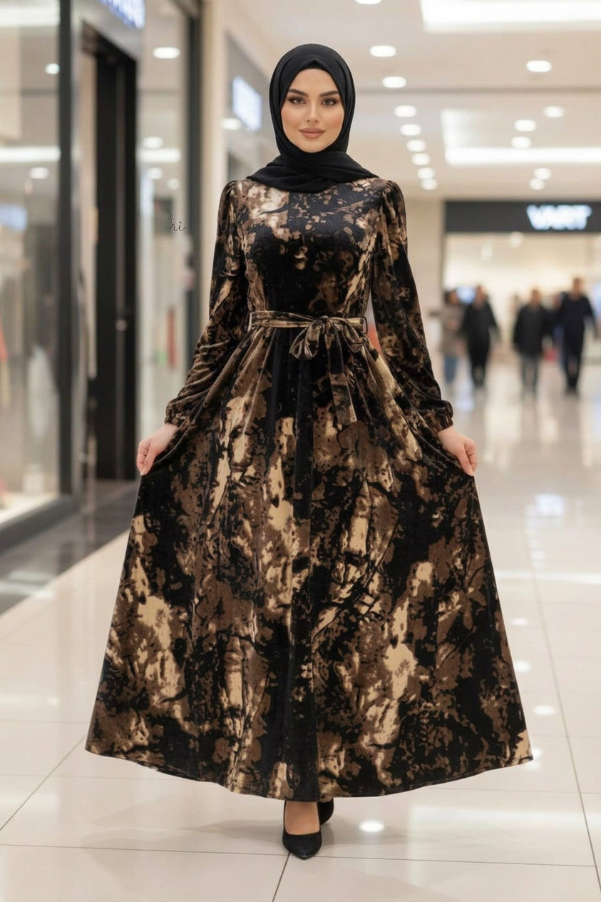 Marble Velvet Dress