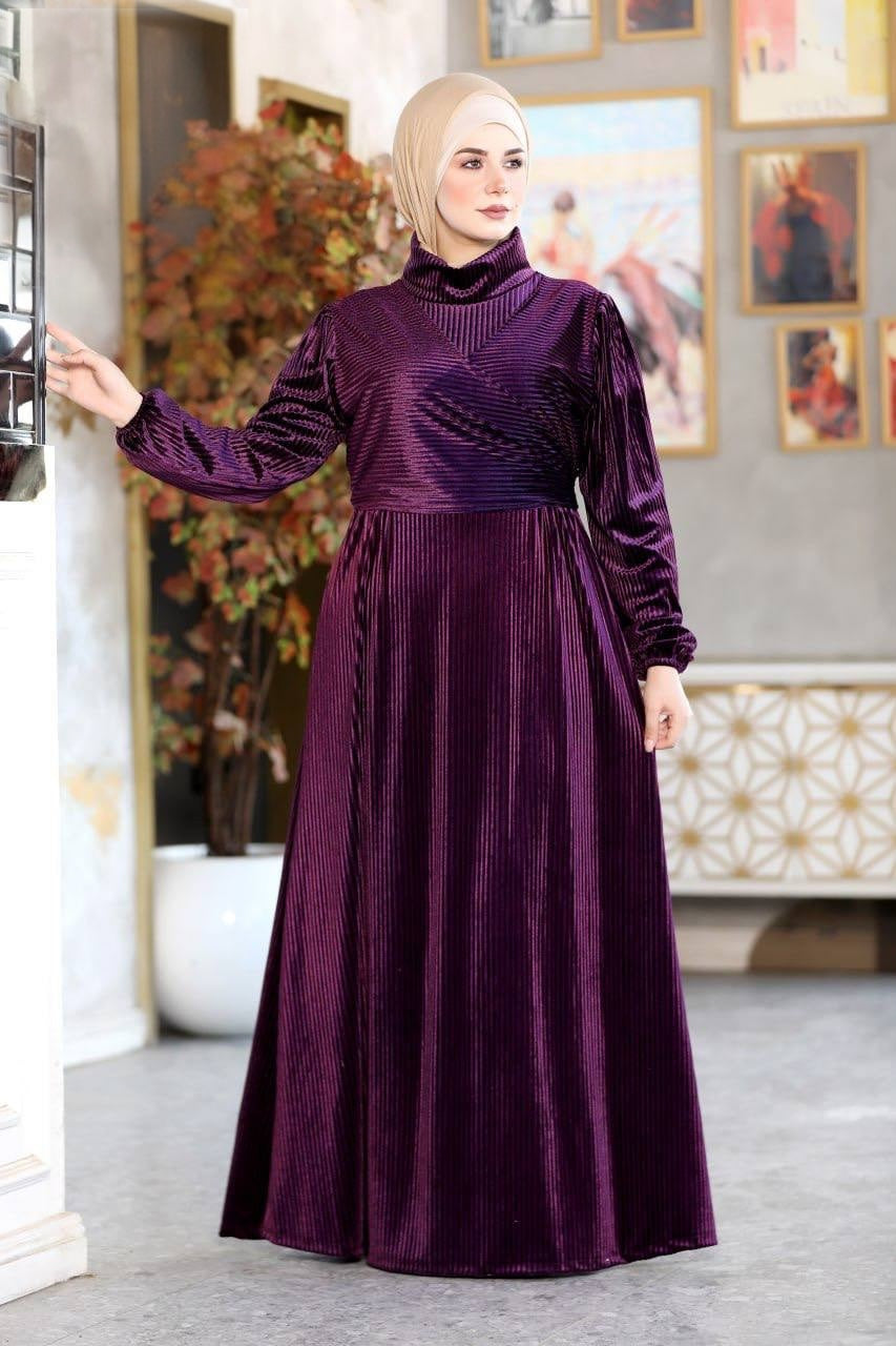 Ribbed Velvet Wrapped Dress(4 Colors)