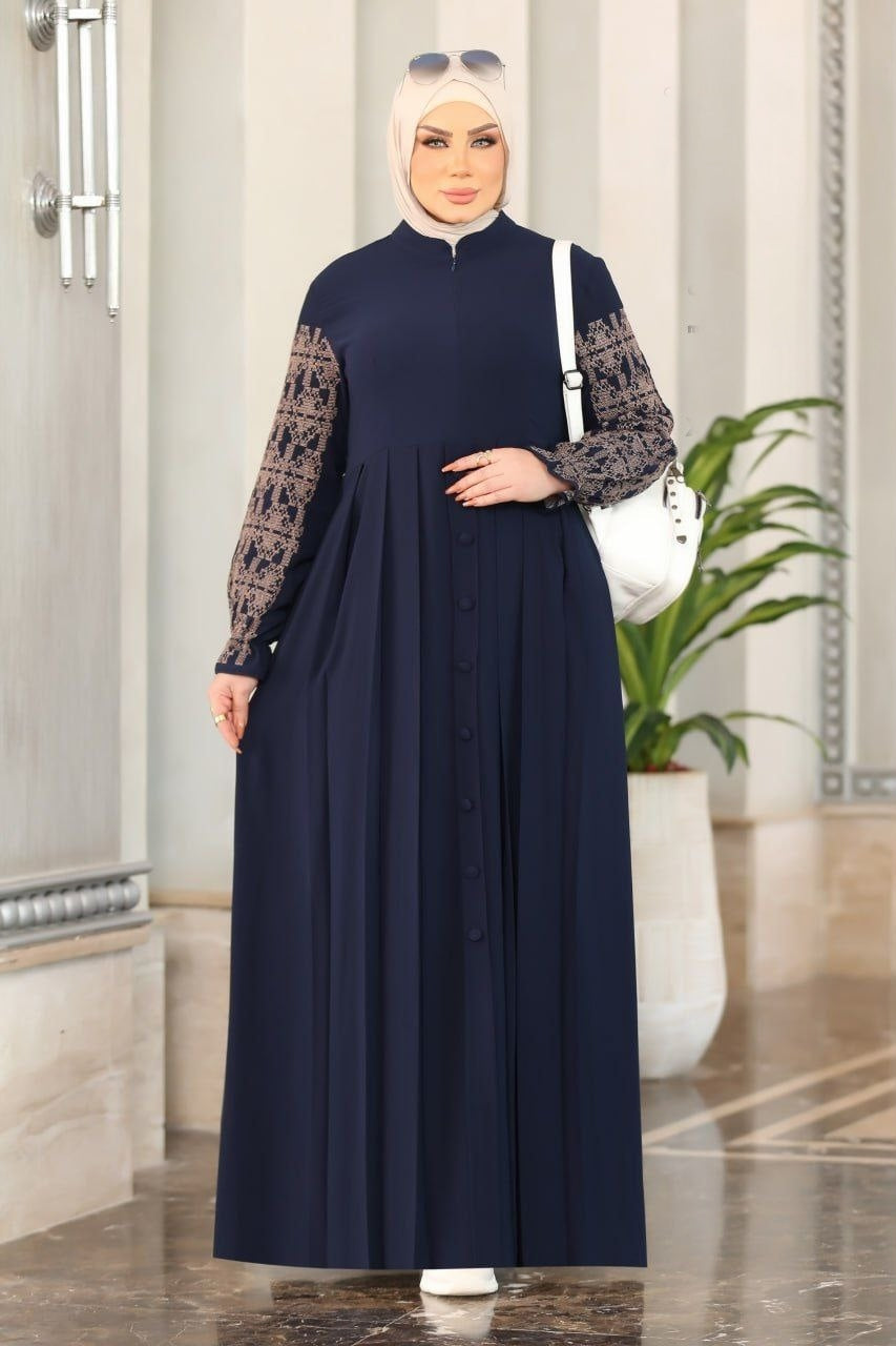 Fine Embroidered Sleeves Abaya (4 colors)