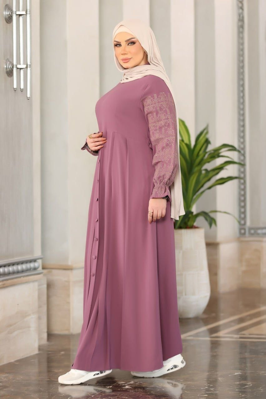 Fine Embroidered Sleeves Abaya (4 colors)