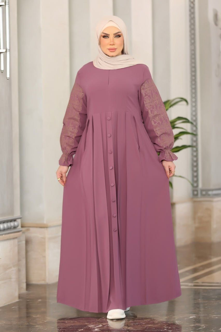 Fine Embroidered Sleeves Abaya (4 colors)