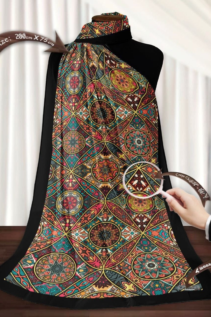 Digital Crepe Chiffon Scarf 7