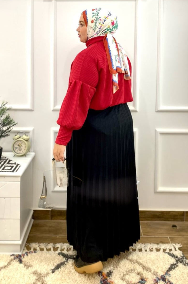 Plus Size pleated Skirt