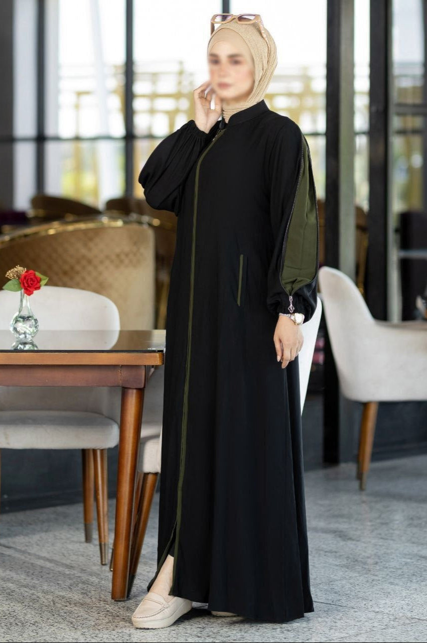 Abaya With Colored Sleeves(5 Colors)