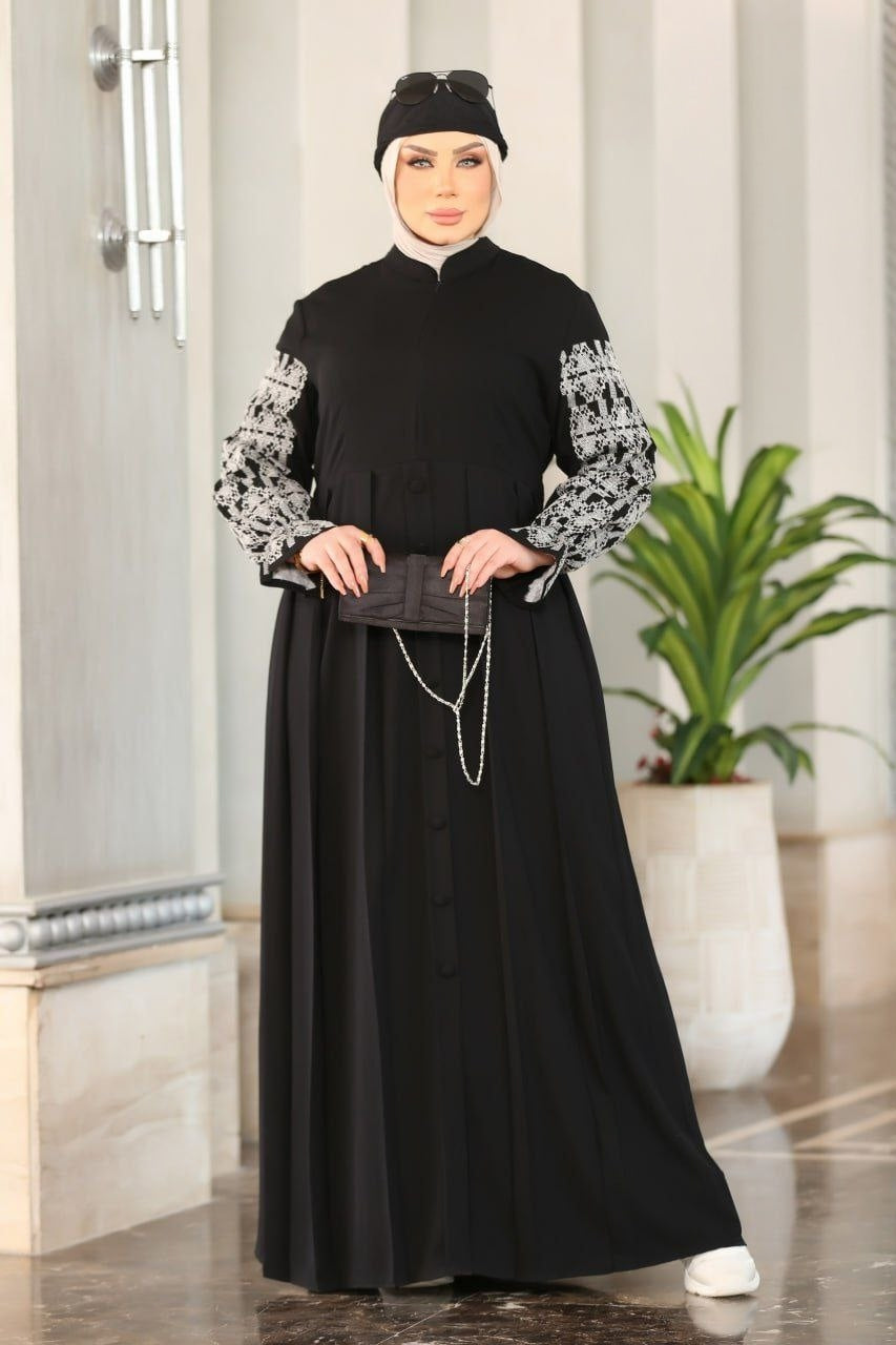 Fine Embroidered Sleeves Abaya (4 colors)