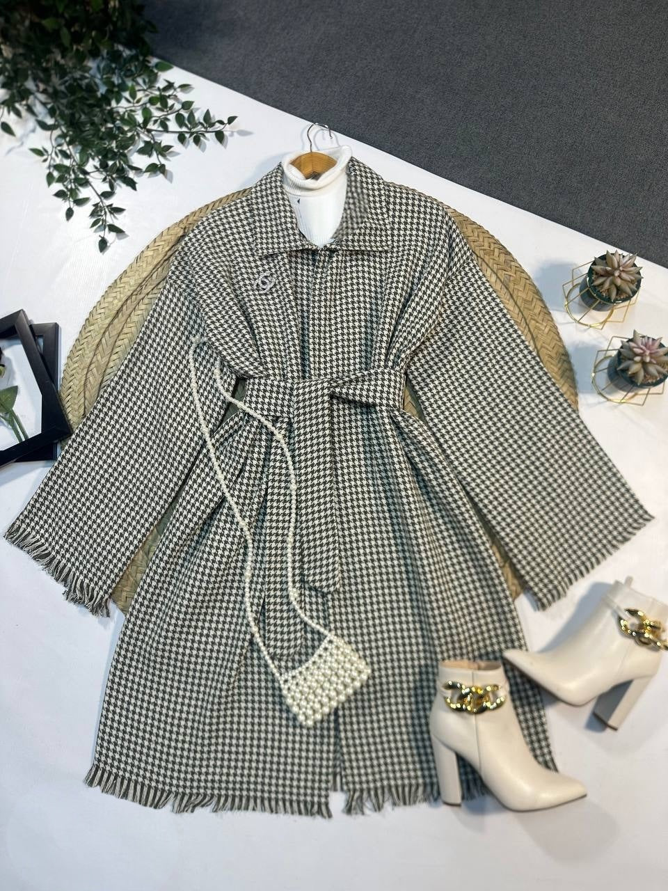 Plus Size Plaid Cardigan