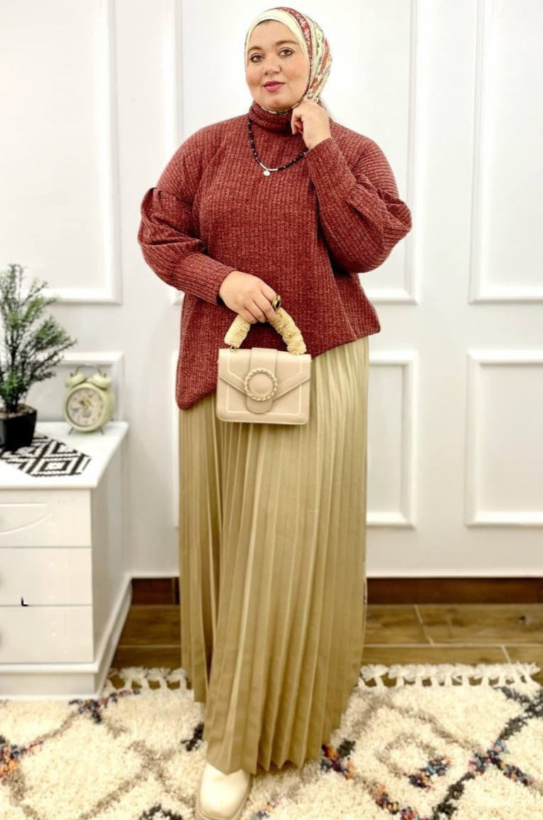 Plus Size pleated Skirt