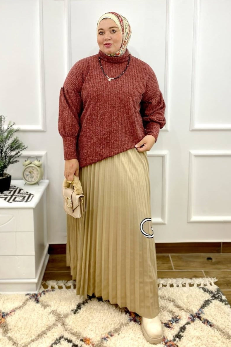 Plus Size pleated Skirt
