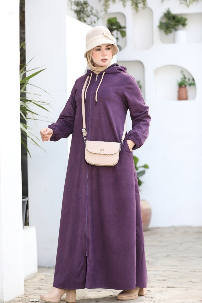 Plain Dress/Abaya With Hoodie