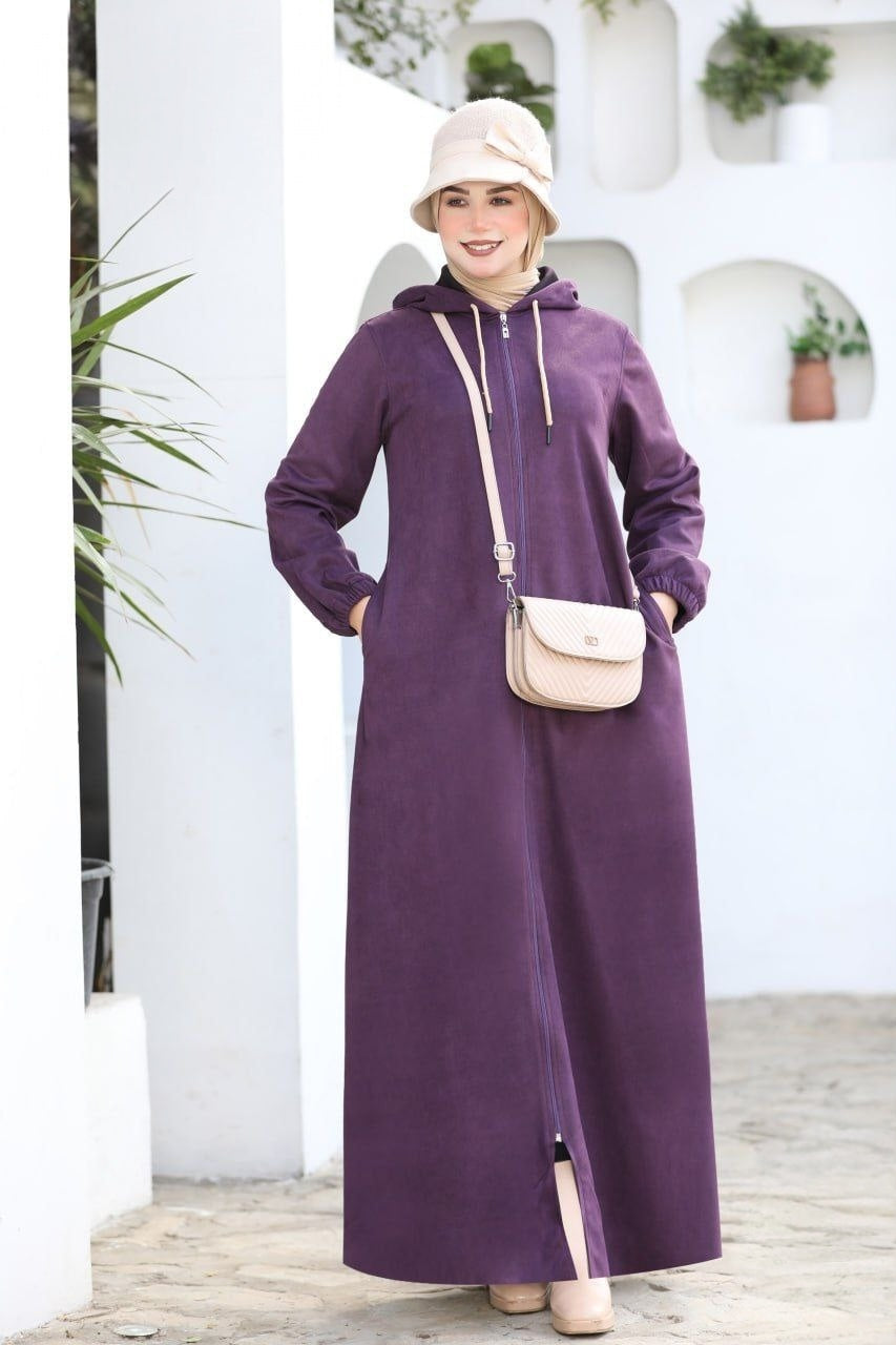 Plain Dress/Abaya With Hoodie