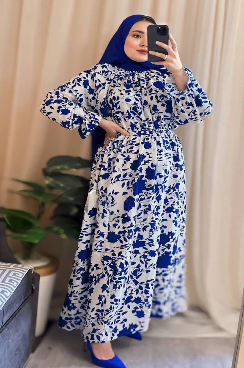 Blue Printed Dress