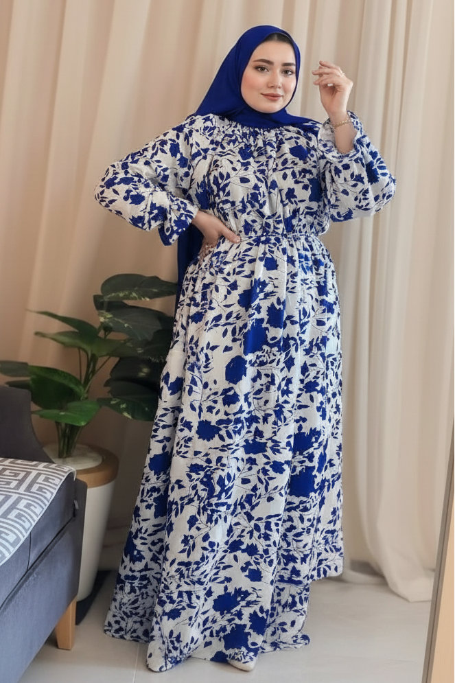 Blue Printed Dress