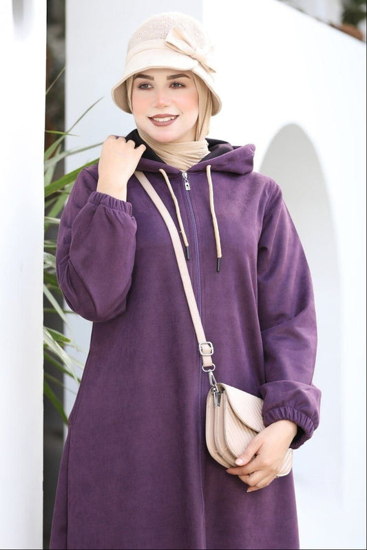 Plain Dress/Abaya With Hoodie