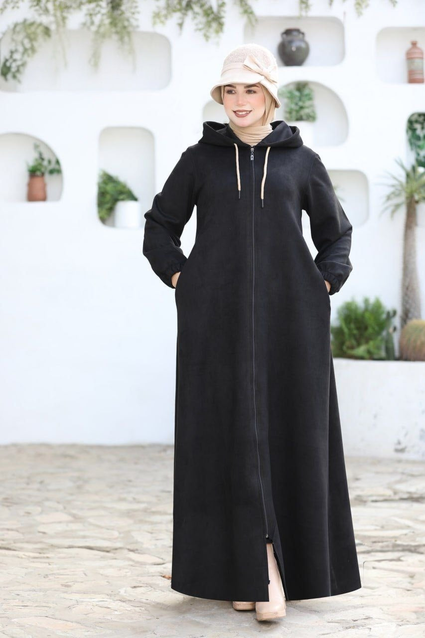 Plain Dress/Abaya With Hoodie