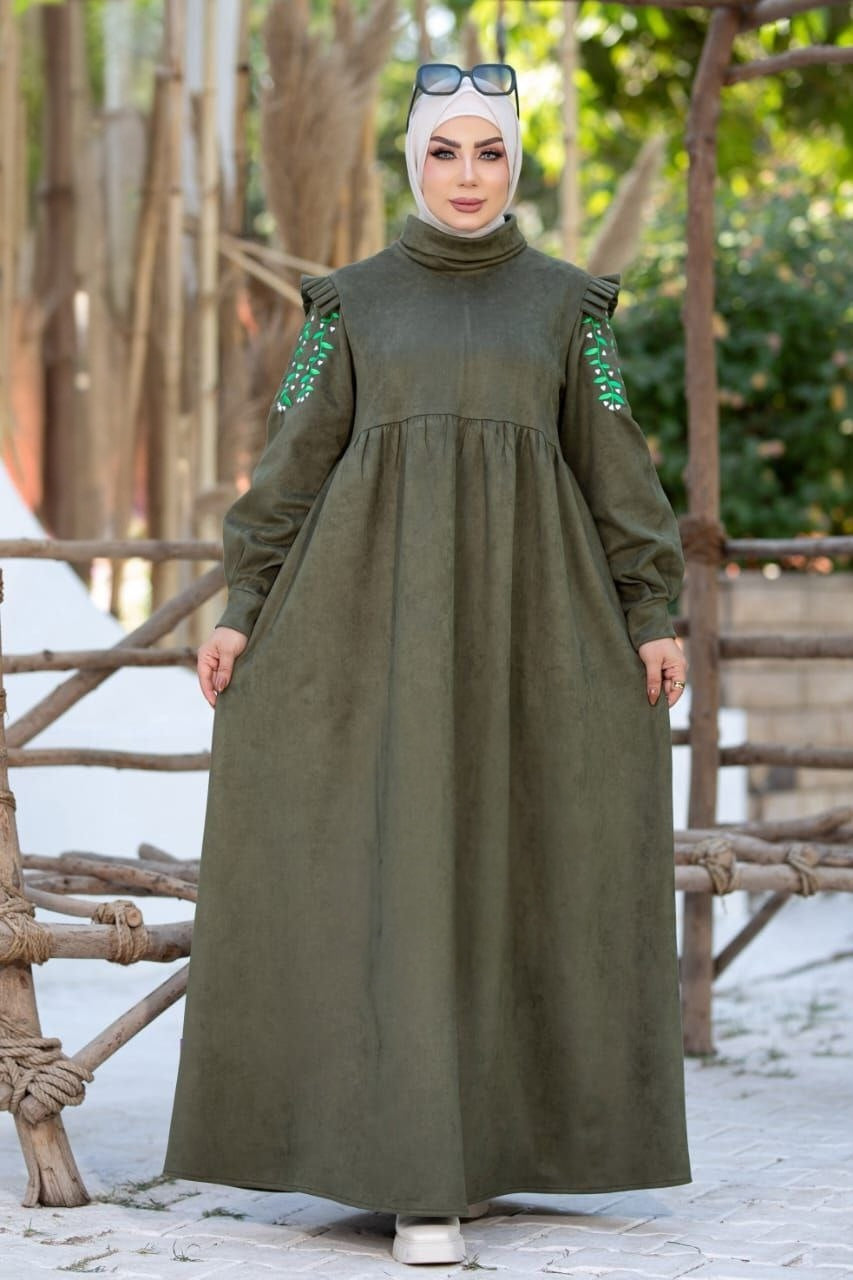 Embroided Sleeves Dress