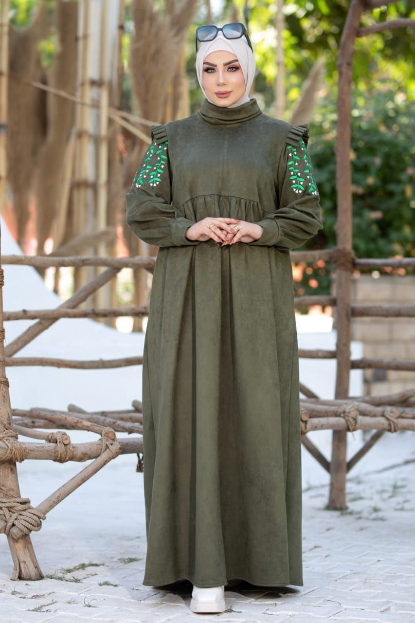 Embroided Sleeves Dress