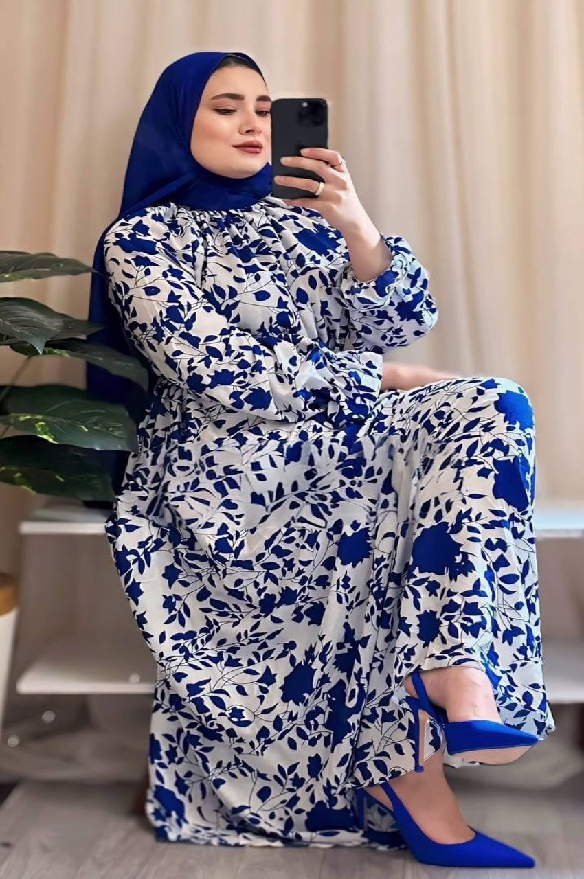 Blue Printed Dress