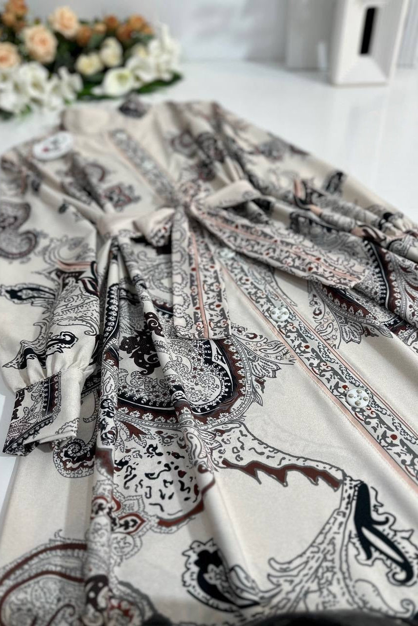 Button Printed Dress