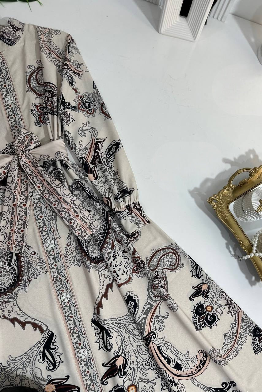 Button Printed Dress