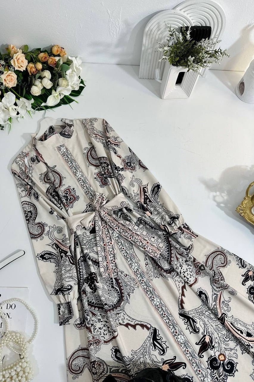 Button Printed Dress