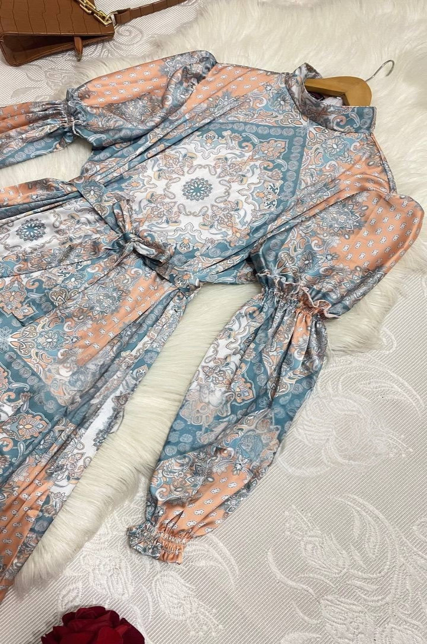 Satin Printed Dress