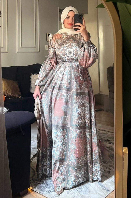 Satin Printed Dress