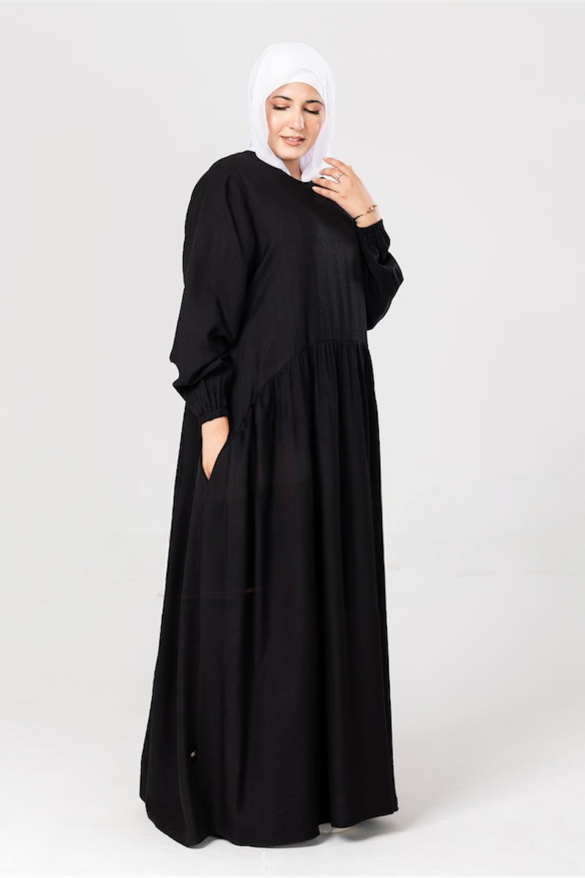 Pleated Plain Dress