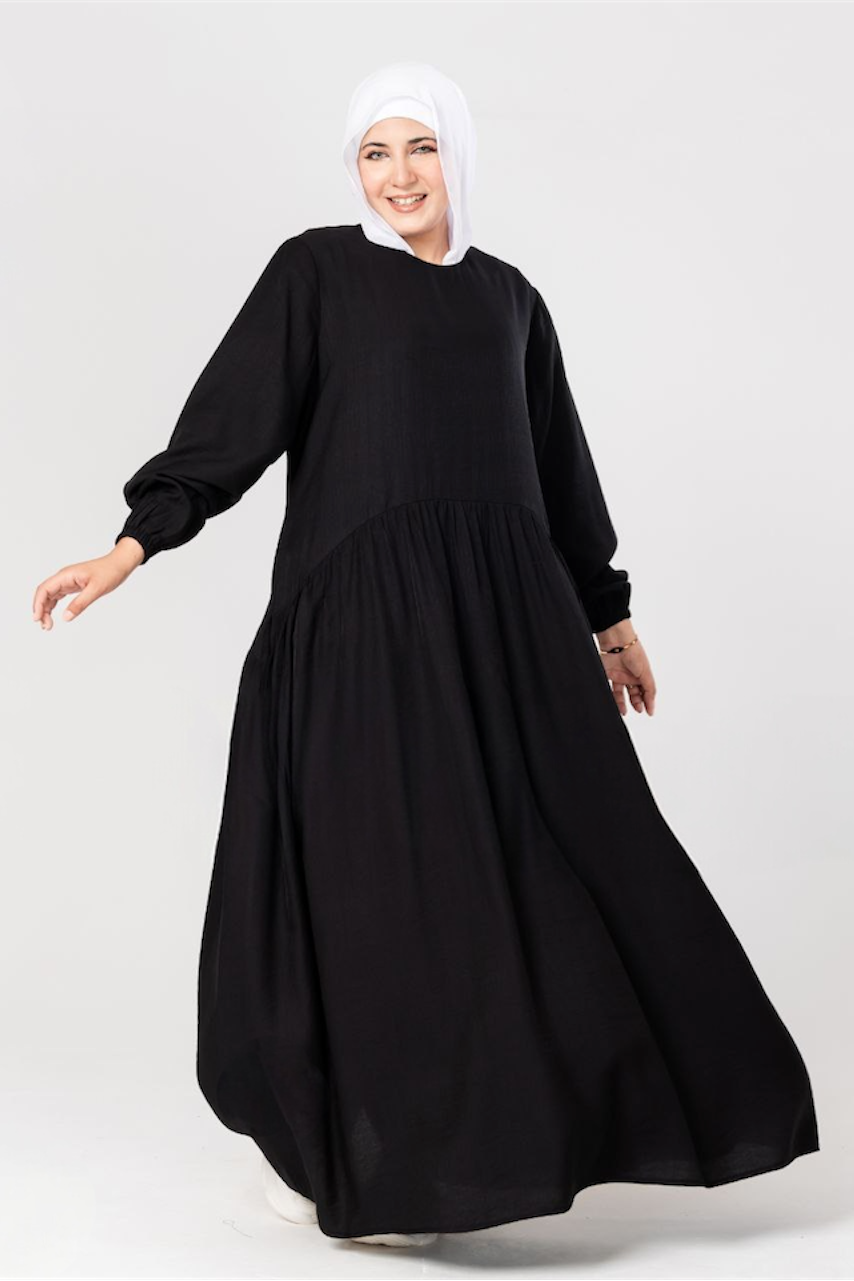 Pleated Plain Dress