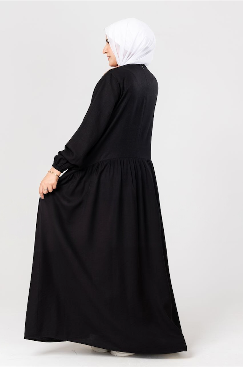 Pleated Plain Dress