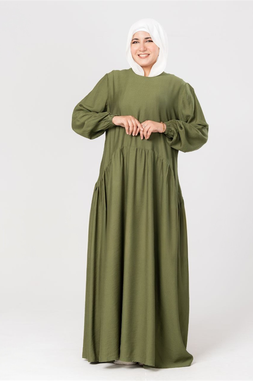 Pleated Plain Dress