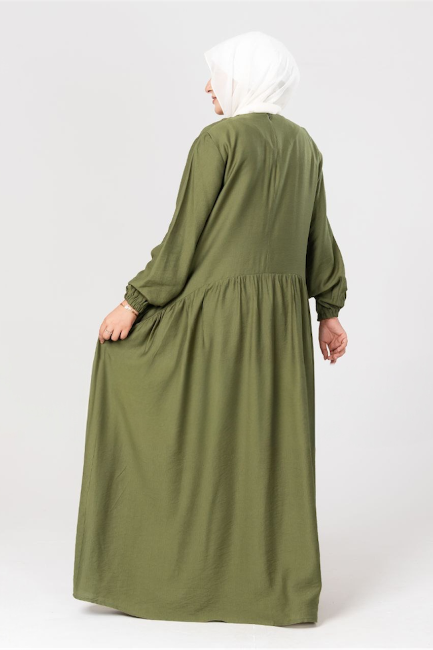 Pleated Plain Dress