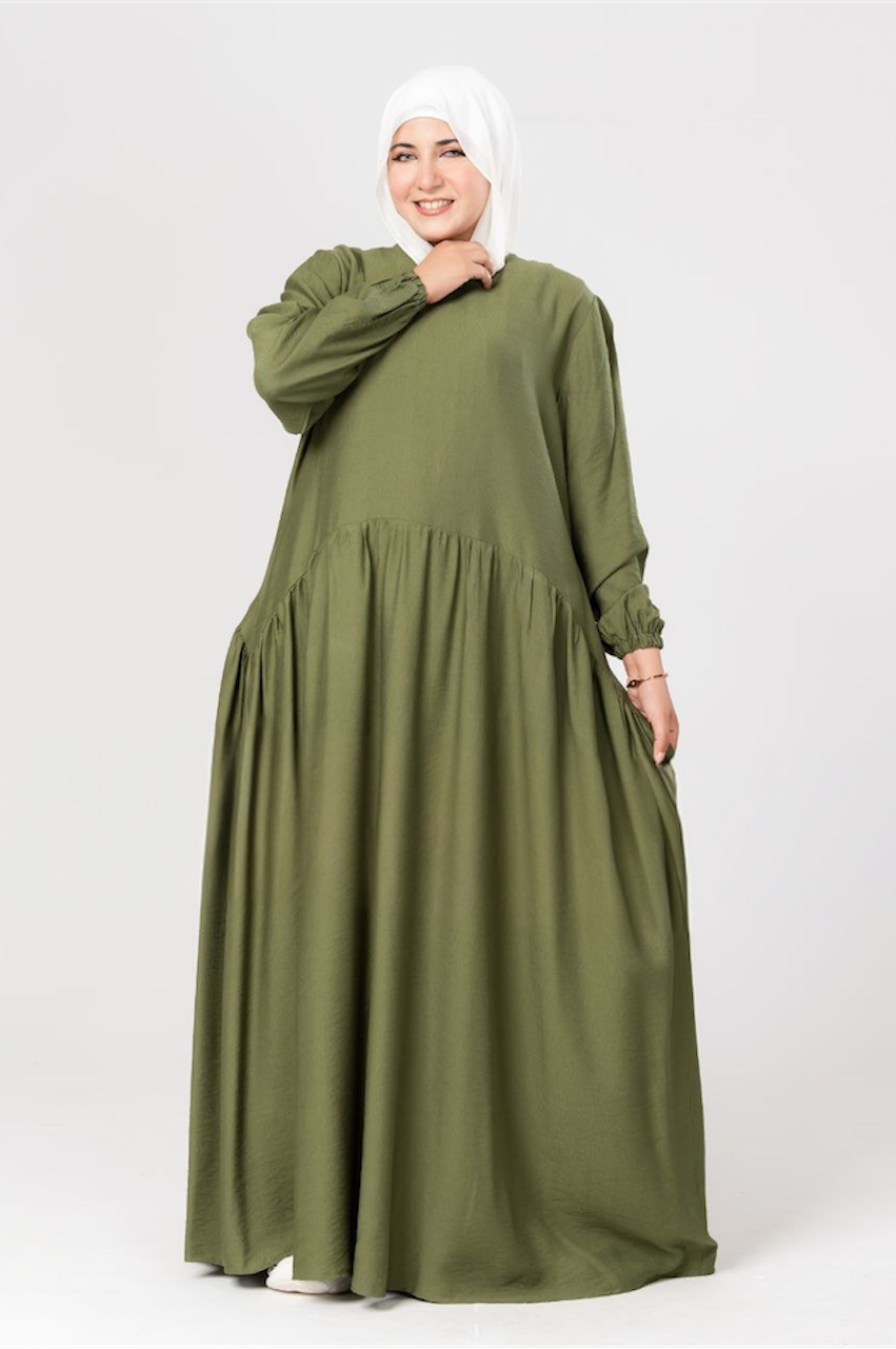 Pleated Plain Dress