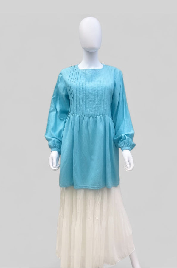 Pleated Blouse (With Belt)-5 Colors