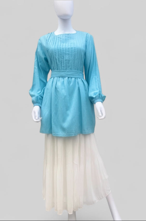 Pleated Blouse (With Belt)-5 Colors